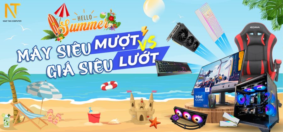 thi công phòng game Summer Banner